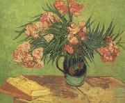 Still life:Vast with Oleanders and Books (nn04), Vincent Van Gogh